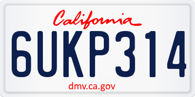 CA license plate 6UKP314