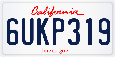 CA license plate 6UKP319