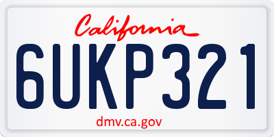 CA license plate 6UKP321