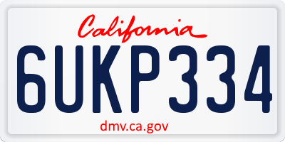 CA license plate 6UKP334