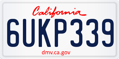 CA license plate 6UKP339