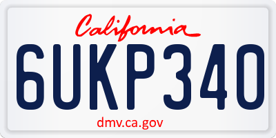 CA license plate 6UKP340