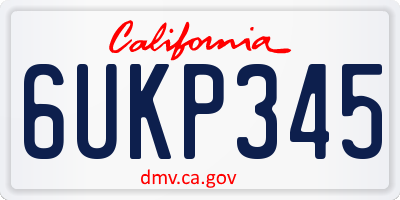 CA license plate 6UKP345
