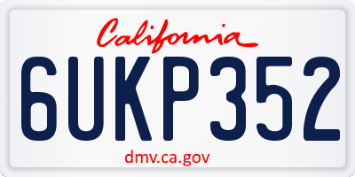 CA license plate 6UKP352