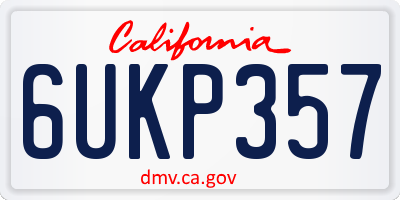 CA license plate 6UKP357