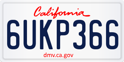 CA license plate 6UKP366