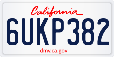 CA license plate 6UKP382