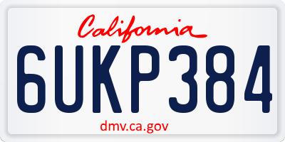 CA license plate 6UKP384