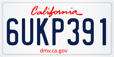 CA license plate 6UKP391