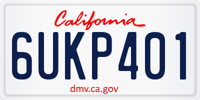 CA license plate 6UKP401