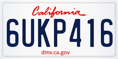 CA license plate 6UKP416
