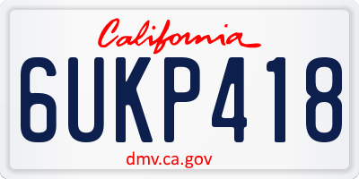 CA license plate 6UKP418