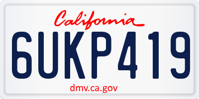 CA license plate 6UKP419