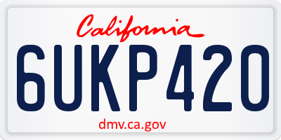 CA license plate 6UKP420
