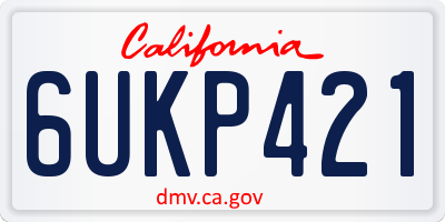 CA license plate 6UKP421