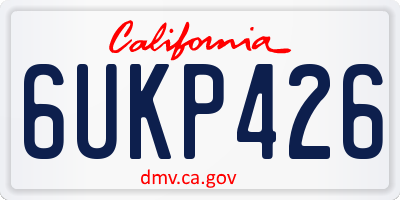 CA license plate 6UKP426