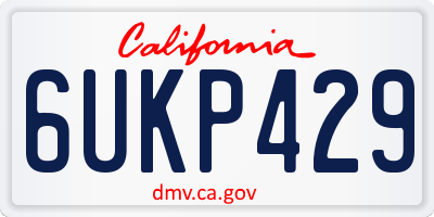 CA license plate 6UKP429