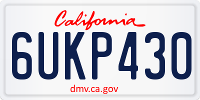 CA license plate 6UKP430