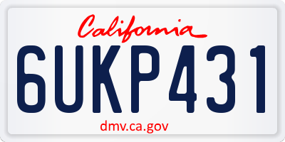 CA license plate 6UKP431