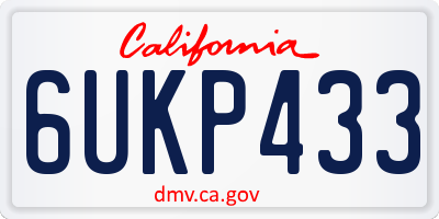 CA license plate 6UKP433
