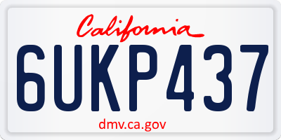 CA license plate 6UKP437