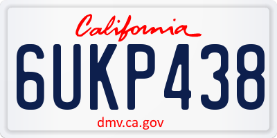 CA license plate 6UKP438