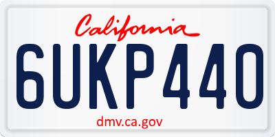 CA license plate 6UKP440
