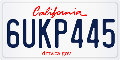 CA license plate 6UKP445