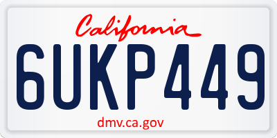 CA license plate 6UKP449
