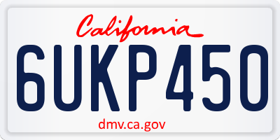 CA license plate 6UKP450