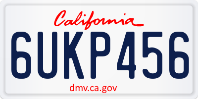 CA license plate 6UKP456