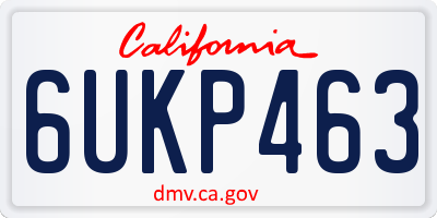 CA license plate 6UKP463