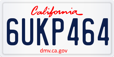 CA license plate 6UKP464