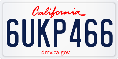 CA license plate 6UKP466