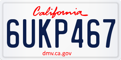 CA license plate 6UKP467