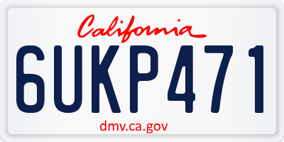 CA license plate 6UKP471