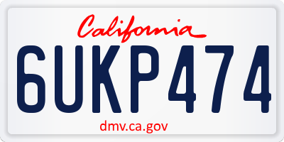 CA license plate 6UKP474