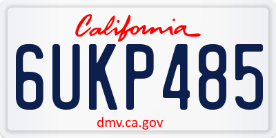 CA license plate 6UKP485