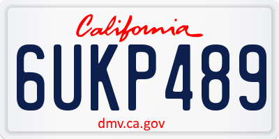 CA license plate 6UKP489