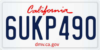 CA license plate 6UKP490