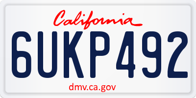 CA license plate 6UKP492
