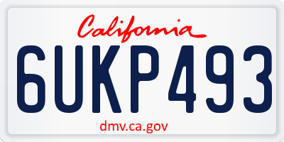CA license plate 6UKP493