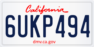 CA license plate 6UKP494