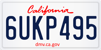 CA license plate 6UKP495