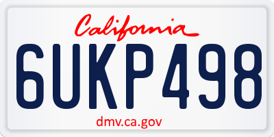 CA license plate 6UKP498