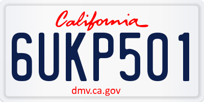 CA license plate 6UKP501