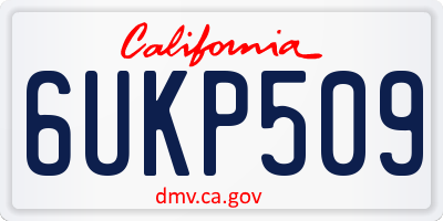 CA license plate 6UKP509