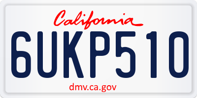 CA license plate 6UKP510