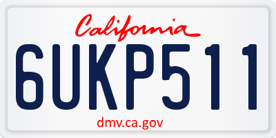 CA license plate 6UKP511