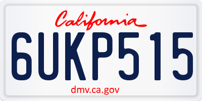 CA license plate 6UKP515